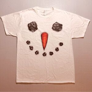 Holiday Festive Winter frosty T-shirt‎ coal Christmas snowman hohoho adult L